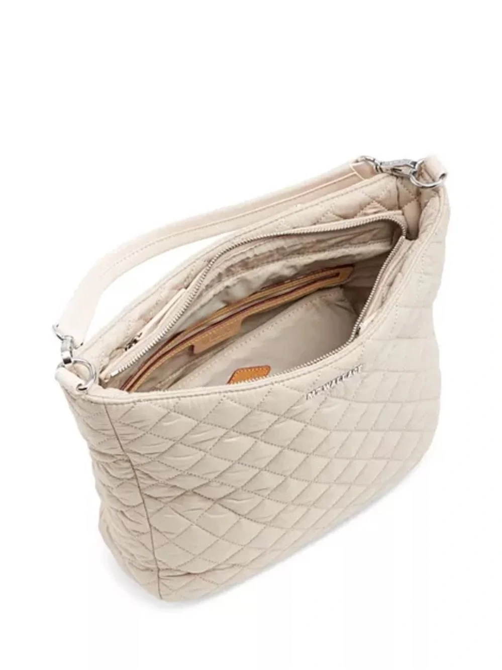 MZ Wallace Quilted Shoulder/Crossbody Hobo Bag in Pale Pink
